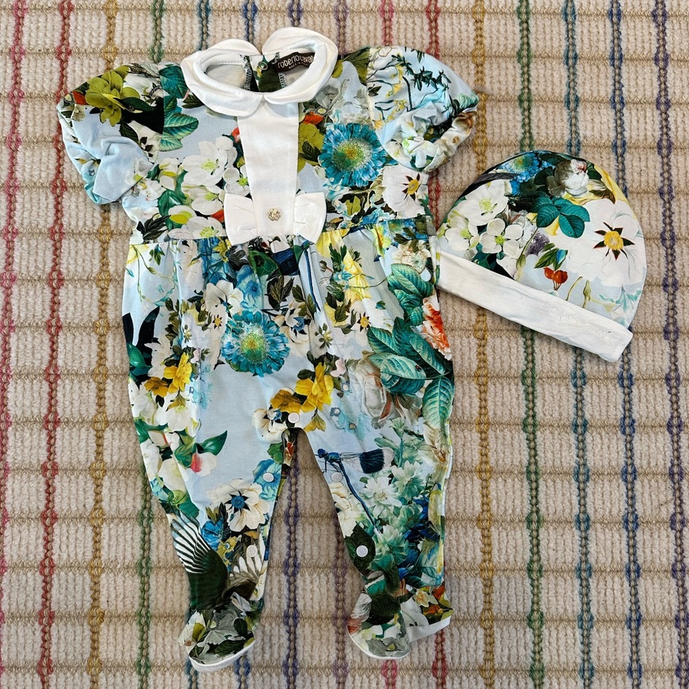 Roberto Cavalli Baby Printed Footie - Size 6M